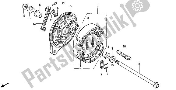 All parts for the Rear Brake Panel of the Honda VT 600C 1989