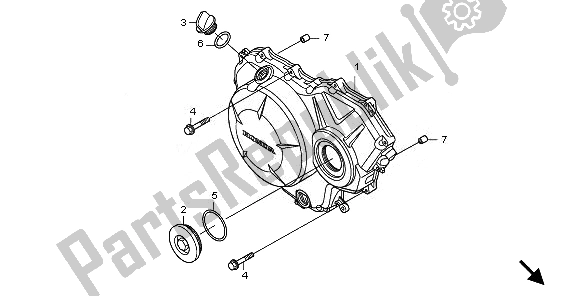 All parts for the Right Crankcase Cover of the Honda VFR 1200 FDA 2010