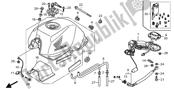 All parts for the Fuel Tank & Fuel Pump of the Honda CBF 1000 TA 2010