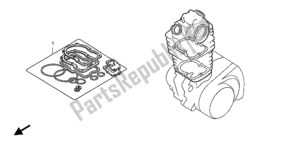 All parts for the Eop-1 Gasket Kit A of the Honda XR 400R 2002