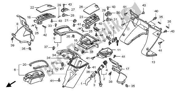 All parts for the Inner Box of the Honda FJS 600D 2006