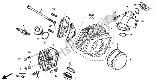 All parts for the Cylinder Head Cover of the Honda CRF 50F 2014