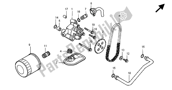 Todas as partes de Filtro De óleo E Bomba De óleo do Honda VT 1100C2 2000