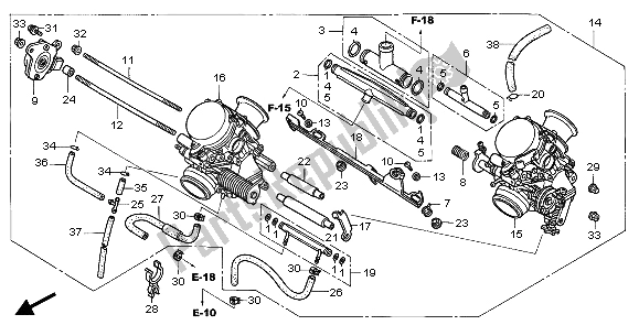 Tutte le parti per il Carburatore (assy.) del Honda CBF 500A 2007