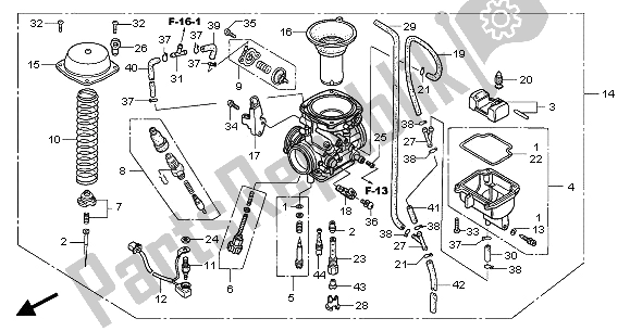 Tutte le parti per il Carburatore del Honda CBF 250 2006