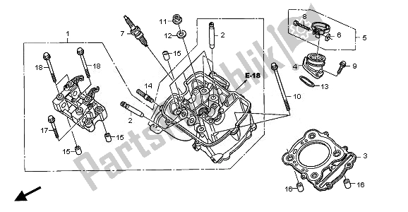 All parts for the Front Cylinder Head of the Honda XL 700 VA Transalp 2010