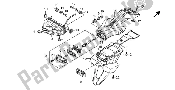 All parts for the Taillight of the Honda CB 600F Hornet 2011