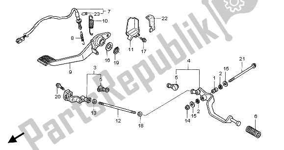 All parts for the Pedal of the Honda ST 1300A 2002