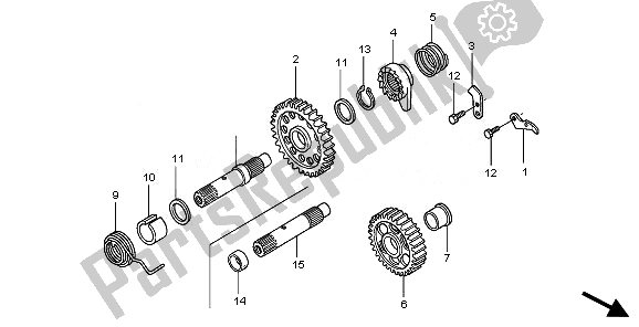 Todas las partes para Husillo De Arranque de Honda CRF 450R 2008