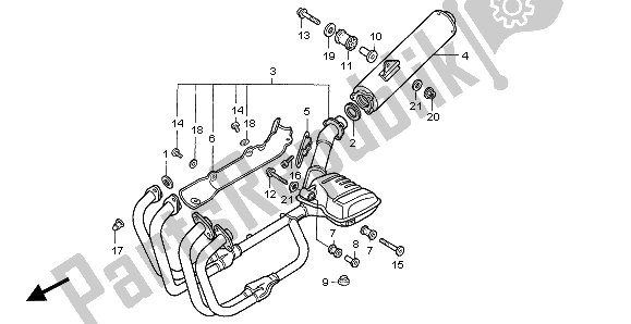 Todas las partes para Silenciador De Escape de Honda CB 1000F 1995