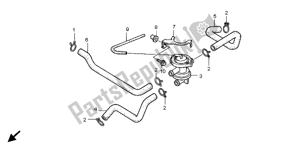 All parts for the Air Suction Valve of the Honda VT 750C 1998