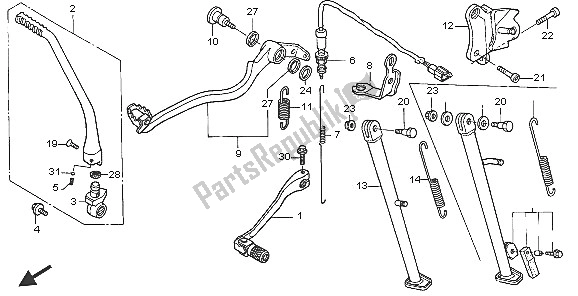 Todas las partes para Pedal Y Soporte de Honda XR 650R 2005