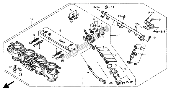 Tutte le parti per il Corpo Farfallato del Honda CBR 600 FS 2002