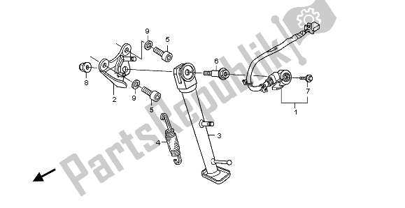 All parts for the Stand of the Honda CB 600 FA Hornet 2007