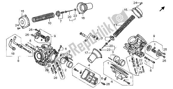 Toutes les pièces pour le Carburateur (composants) du Honda VT 1100C 1995