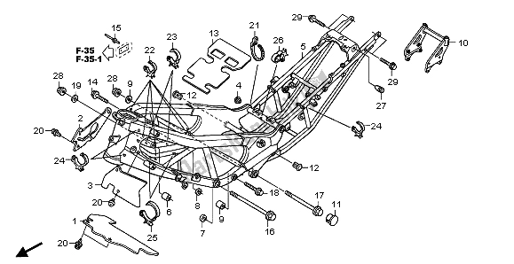 Tutte le parti per il Corpo Del Telaio del Honda XL 1000V 2007