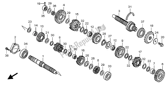 All parts for the Transmission of the Honda CBF 600N 2010