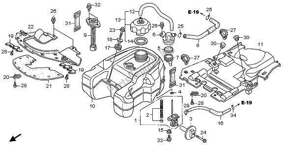 Todas las partes para Depósito De Combustible de Honda TRX 400 FA Fourtrax Rancher AT 2006