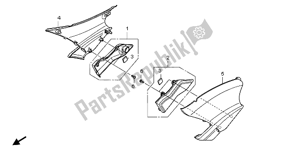 All parts for the Side Cover of the Honda NT 700V 2006