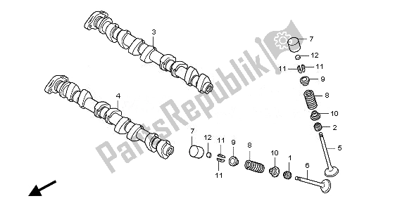 All parts for the Camshaft & Valve of the Honda CBF 1000 TA 2010