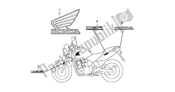 Tutte le parti per il Marchio del Honda CBF 500A 2008