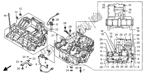 Alle onderdelen voor de Carter van de Honda CB 1300 2008