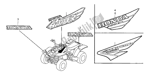 Alle onderdelen voor de Mark van de Honda TRX 400 EX Fourtrax 2001