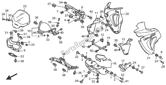 Toutes les pièces pour le Capot du Honda XL 650V Transalp 2005