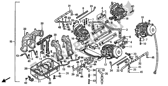Alle onderdelen voor de Carburateur (assy.) van de Honda ST 1100 1994