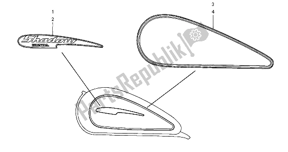 Wszystkie części do Znak Honda VT 125C2 2000