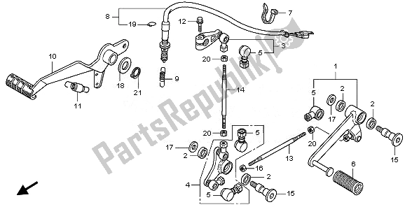 All parts for the Pedal of the Honda CBF 1000 2008