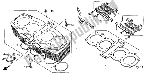 All parts for the Cylinder of the Honda CB 750F2 1999