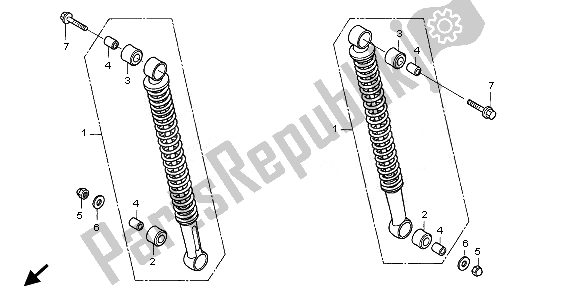 Todas as partes de Almofada Traseira do Honda ANF 125 2008