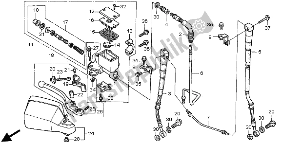 Toutes les pièces pour le Fr. Maître-cylindre De Frein du Honda XRV 750 Africa Twin 1997