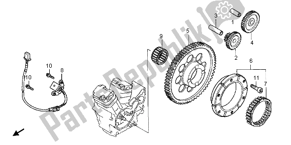 All parts for the Starting Clutch of the Honda VT 750 CA 2006