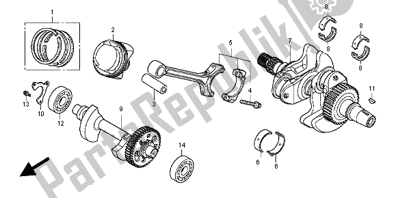 Tutte le parti per il Albero Motore E Pistone del Honda NC 700 XA 2012