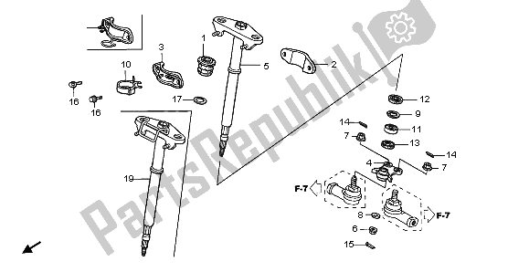 Tutte le parti per il Albero Dello Sterzo del Honda TRX 500 FA Fourtrax Foreman 2004