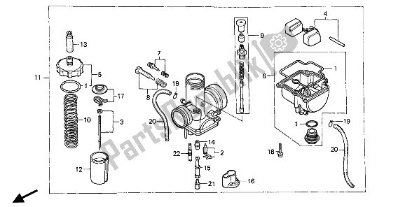 Todas las partes para Carburador de Honda CR 80R 1986