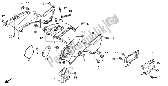 Todas las partes para Cubierta Del Cuerpo de Honda TRX 350 FE Fourtrax 4X4 ES 2004