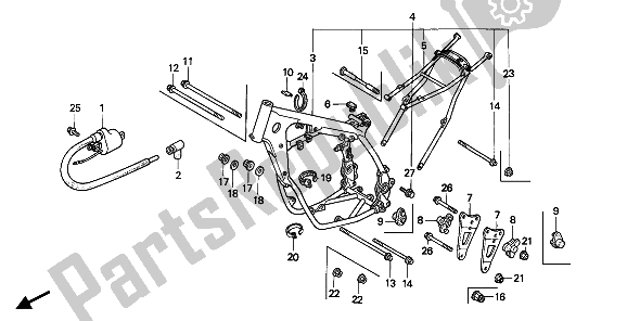 Toutes les pièces pour le Corps De Cadre Et Bobine D'allumage du Honda CR 125R 1992