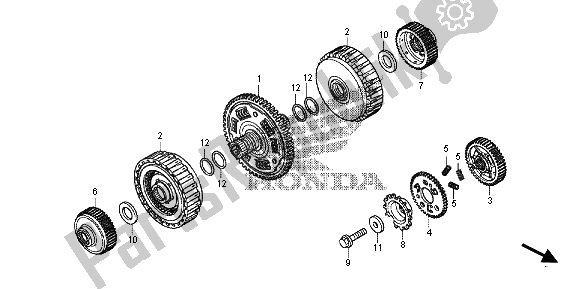 All parts for the Clutch of the Honda NC 700D 2013