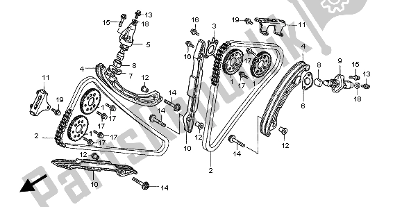 Todas las partes para Cadena De Levas Y Tensor de Honda XL 1000 VA 2004