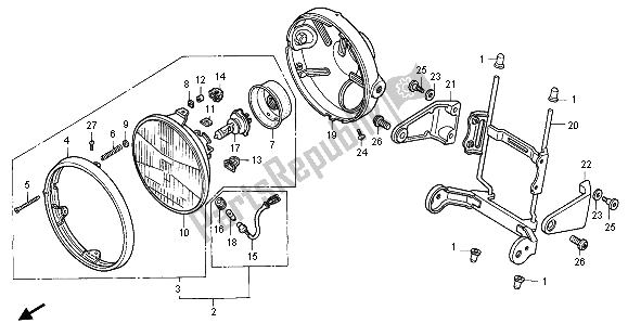 All parts for the Headlight (eu) of the Honda CB 1000F 1996