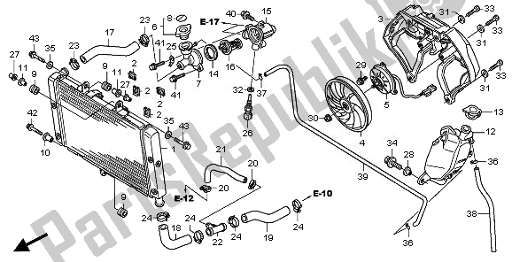 All parts for the Radiator of the Honda CBF 1000 FSA 2010