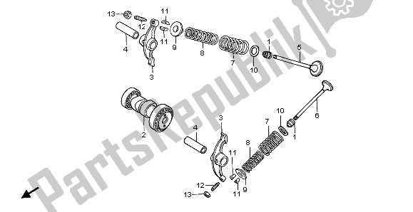 All parts for the Camshaft & Valve of the Honda CRF 70F 2007