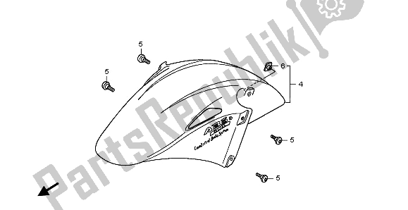 Tutte le parti per il Parafango Anteriore del Honda VFR 800 2003