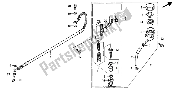 Tutte le parti per il Pompa Freno Posteriore del Honda CR 250R 1991