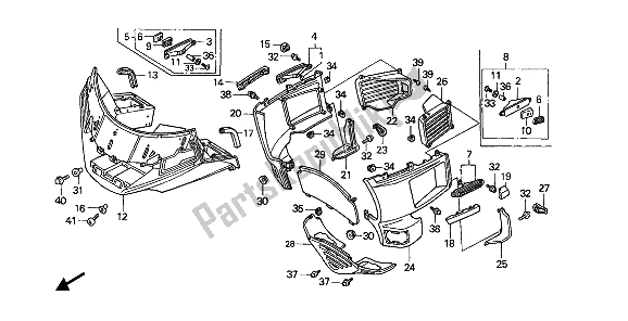 All parts for the Fairing of the Honda GL 1500 1988