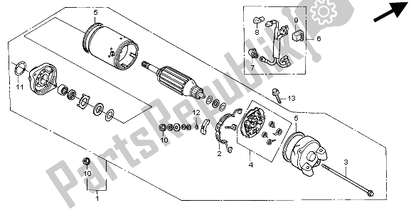 Tutte le parti per il Motore Di Avviamento del Honda VT 600C 1997