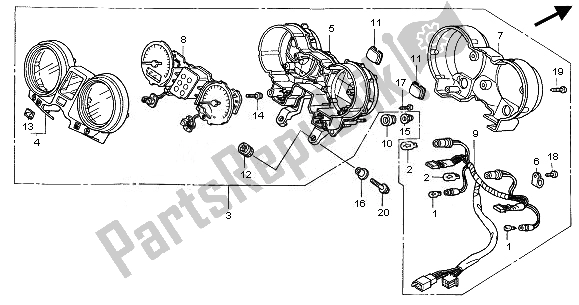 All parts for the Meter (mph) of the Honda CBF 500A 2008